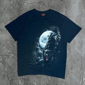 Y2k spiral double sided black panther grunge skate shirt